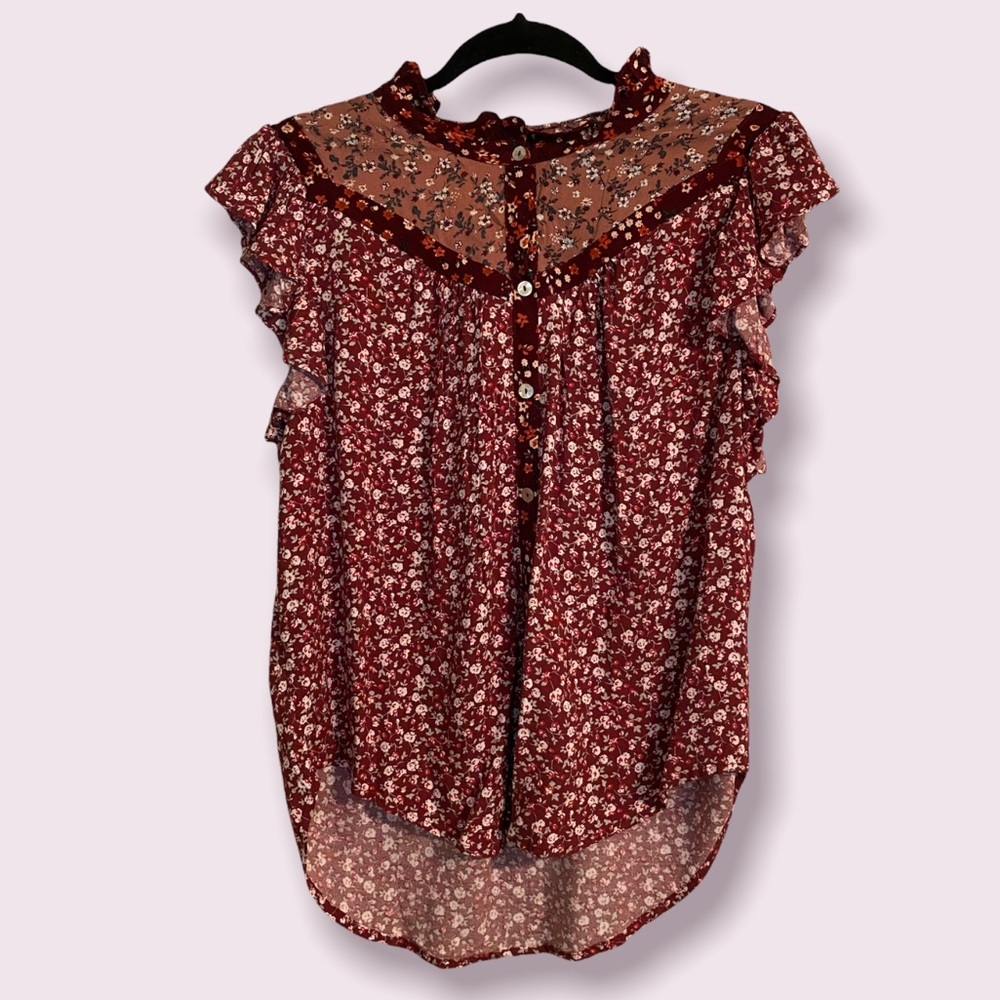 HEROES & Dreamers Flora Prairie Ruffle Top, Size M, NWT